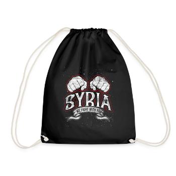 Freies Syrien - Turnbeutel - Schwarz - Vorne