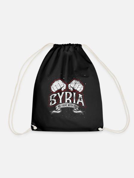 Free Syria - Drawstring Bag - black