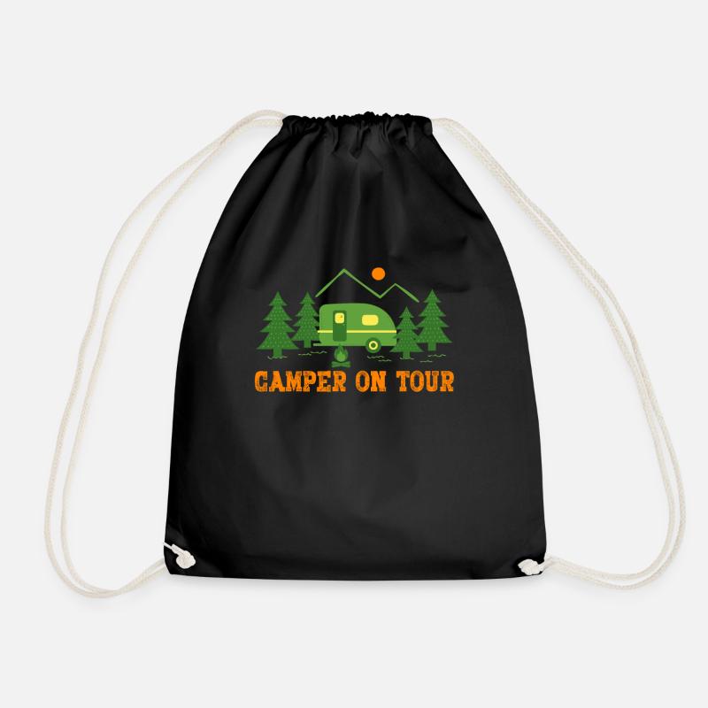 Camping caravan - Drawstring Bag - black