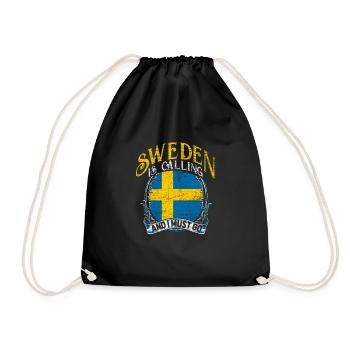 Schweden - Turnbeutel - Schwarz - Vorne