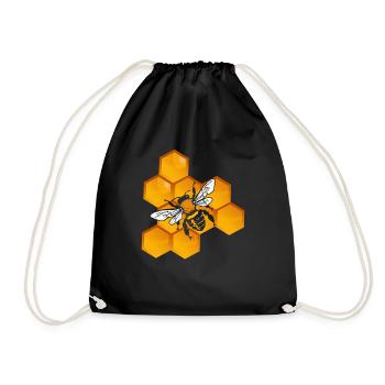 Abeille abeille apiculteur nid d'abeille chemise cadeau - Sac de sport léger - noir - Devant