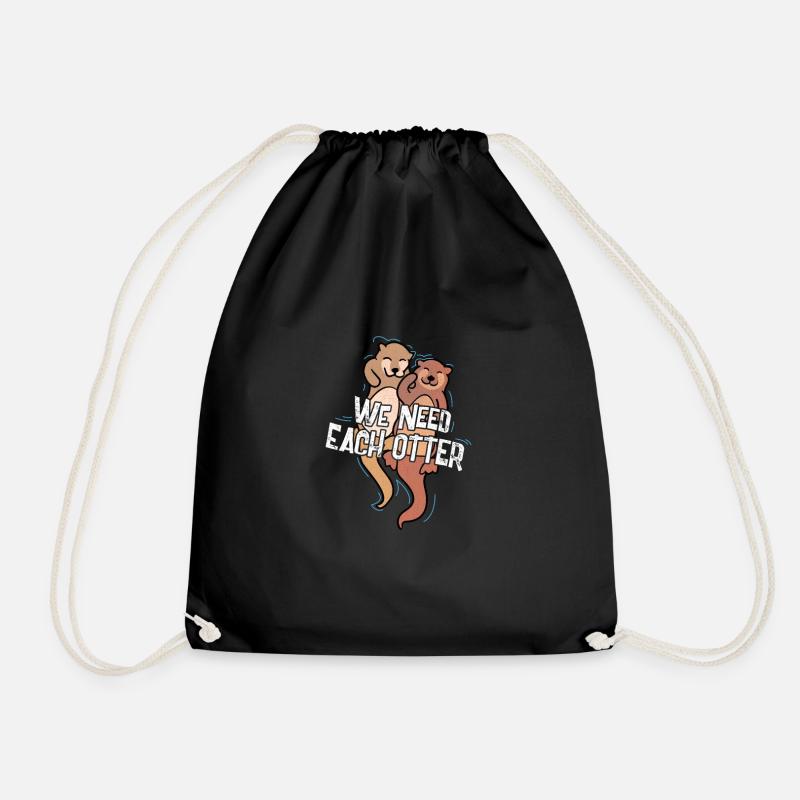 Need Each Otter - Drawstring Bag - black