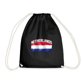 Netherlands flag nation Dutch country - Drawstring Bag - black - Front