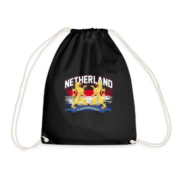 Netherlands - Drawstring Bag - black - Front