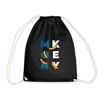 Monkey banana monkey monkey banana gift - Drawstring Bag - black - Front