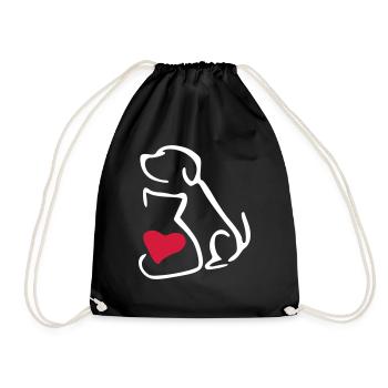chat de chien amour - Sac de sport léger - noir - Devant