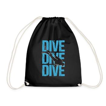 Dive Dive Dive SCUBA Diving - Drawstring Bag - black - Front
