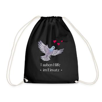 Pigeons help in use - Drawstring Bag - black - Front