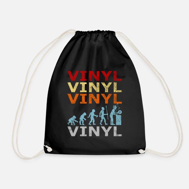 Retro Vintage Evolution DJ Vinyl Schallplatte - Turnbeutel - Schwarz