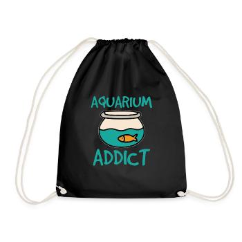 Addicted to aquarium - Drawstring Bag - black - Front