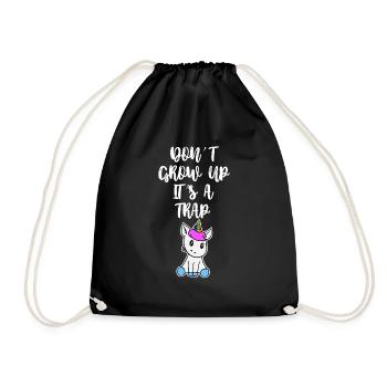 Ne pas grandir c'est une licorne licorne - Sac de sport léger - noir - Devant