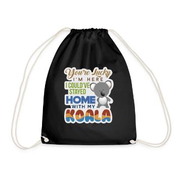 Süßes Koala Tier Liebe Australien Geschenk Kinder - Turnbeutel - Schwarz - Vorne