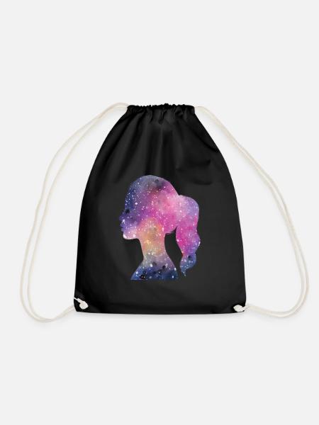 Galaxy woman - Drawstring Bag - black