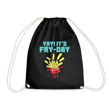 Awesome Trend Design Fryday Tshirt Yay It's Fry - Drawstring Bag - black - Front
