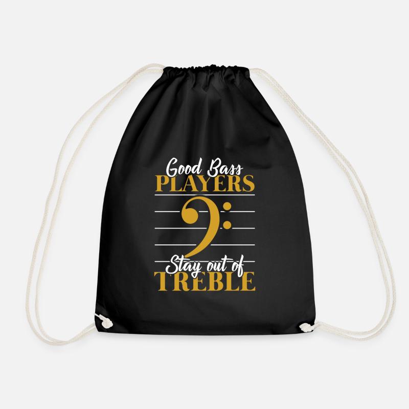 Bass Clef Clef Musician Gift - Drawstring Bag - black