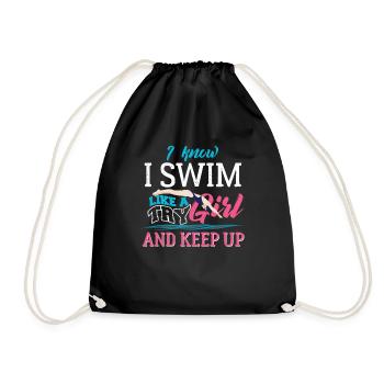 Je sais que je nage comme une fille essaie et garde - Sac de sport léger - noir - Devant