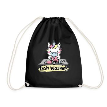 Dessins de vaisselle Licorne Licorne par AR - Sac de sport léger - noir - Devant