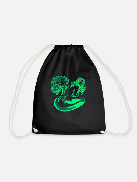 Mermaid mermaid mermaid fairy tale - Drawstring Bag - black