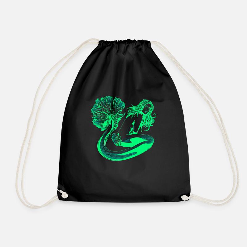 Mermaid mermaid mermaid fairy tale - Drawstring Bag - black
