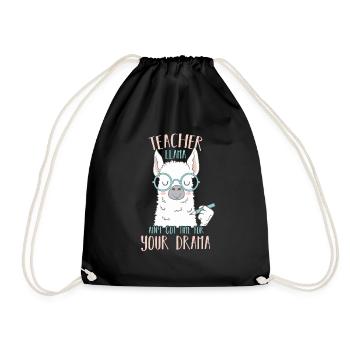 Teacher Llama - Drawstring Bag - black - Front