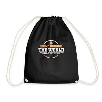 DRINKING: Drinking Around The World - Turnbeutel - Schwarz - Vorne