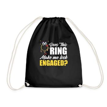 Ring Verlobungsring Verlobung Hochzeit Braut - Turnbeutel - Schwarz - Vorne
