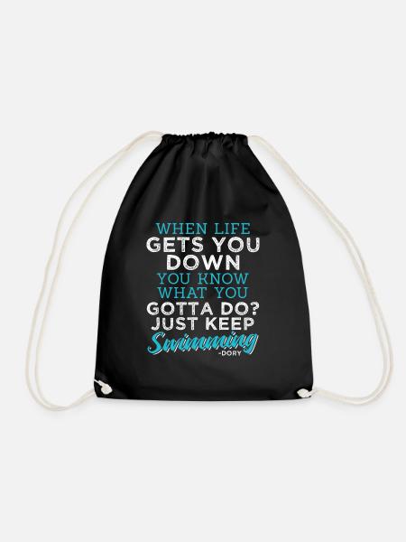 Just Keep Swimming - Turnbeutel - Schwarz