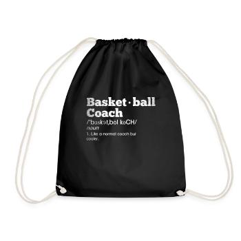 Basketball Coach Definition Trainer Geschenk - Turnbeutel - Schwarz - Vorne