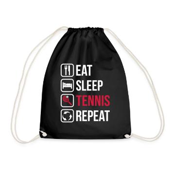 Eat Sleep Tennis Repeat - Drawstring Bag - black - Front