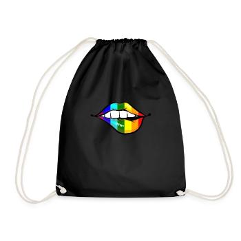 Lips LGTB Pride gay gay arc en ciel - Sac de sport léger - noir - Devant