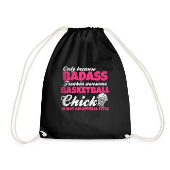 Basketball Girl Mädchen Geschenk Sport Teamshirt - Turnbeutel - Schwarz - Vorne