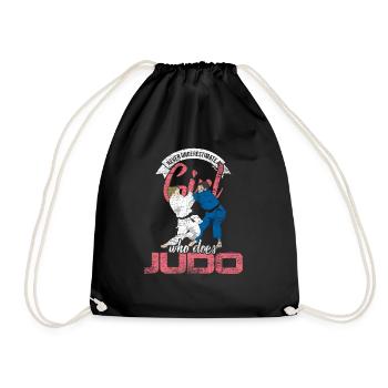 Judo Mädchen Frau Kämpferin Sportlerin Japan - Turnbeutel - Schwarz - Vorne