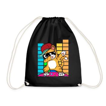 Dabbing Dab Cat Rapper Hip Hop Hip Hop Disco - Drawstring Bag - black - Front