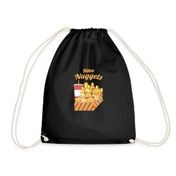 Pépites de chaton cadeau pépites de poulet chaton - Sac de sport léger - noir - Devant