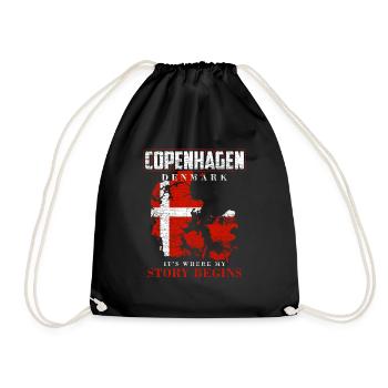 Copenhague Danemark - Sac de sport léger - noir - Devant