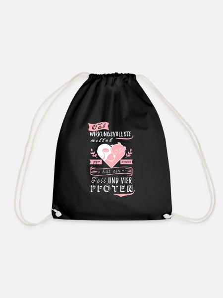 Haustier Shirt · Hund Katze · Stress Geschenk - Turnbeutel - Schwarz