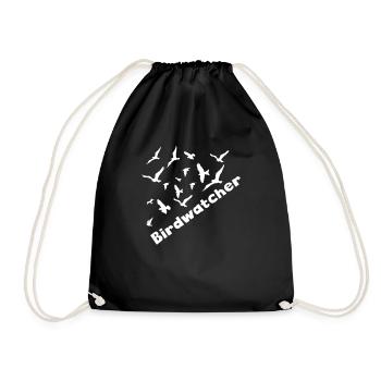 Birdwatcher ornithologist ornithologist gift idea - Drawstring Bag - black - Front
