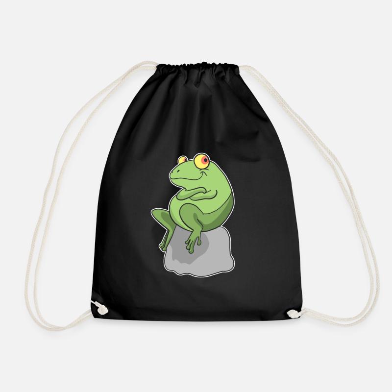 T-shirt de grenouille - Sac de sport léger - noir
