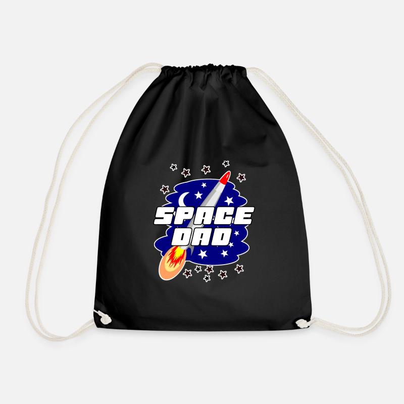 Space dad best dad Geschenkidee - Turnbeutel - Schwarz