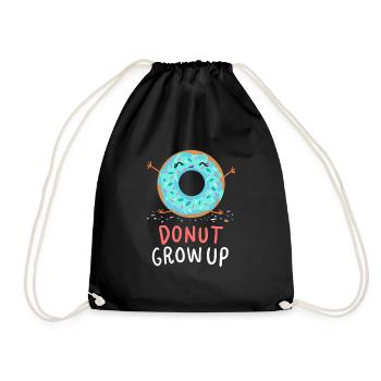 Donut Grow Up Gift Child Daughter Son Baby - Drawstring Bag - black - Front