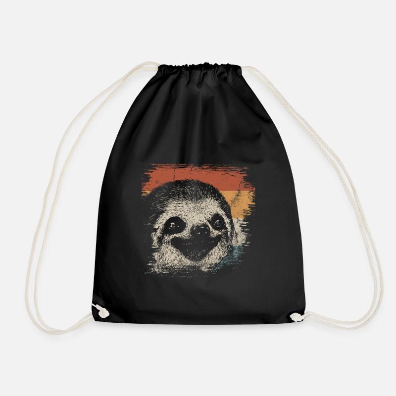 sloth - Drawstring Bag - black