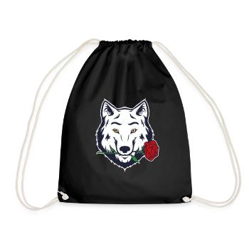 Cadeau de loup-garou blanc rose loup Casanova - Sac de sport léger - noir - Devant