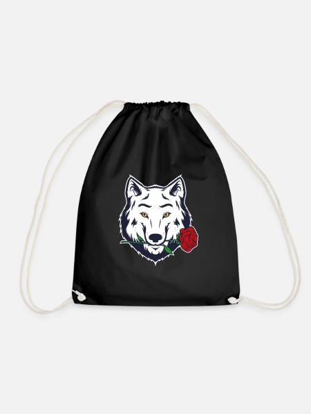 White Rose Wolf Casanova Werwolf Geschenk - Turnbeutel - Schwarz