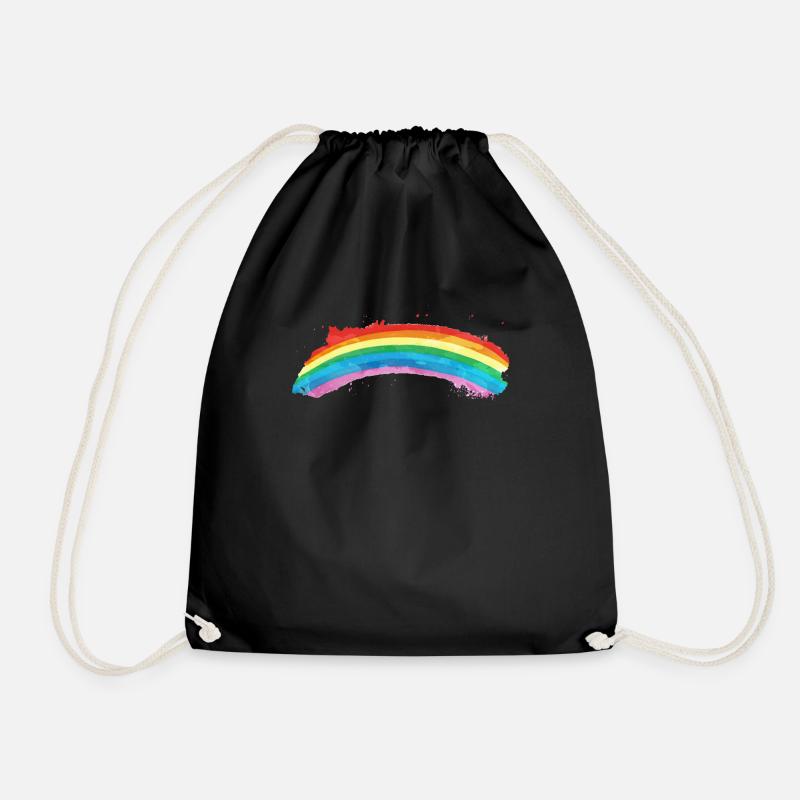 Regenbogen Farben Vintage Geschenk - Turnbeutel - Schwarz