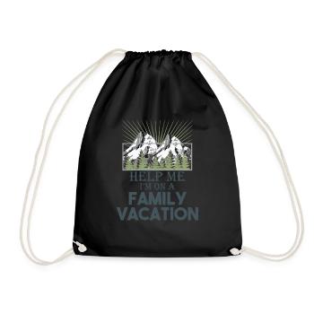 "Help Me I am on a Family Vacation" / Gift / Men - Turnbeutel - Schwarz - Vorne