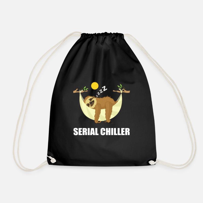 Faultier Serien Chiller Serial Chiller Cartoon - Turnbeutel - Schwarz