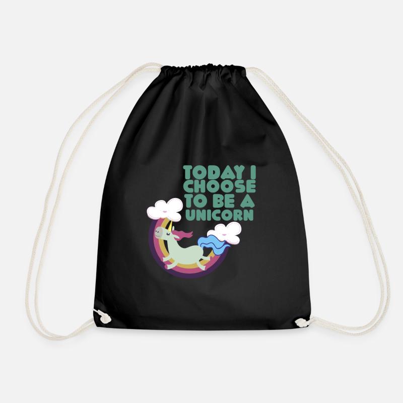 Lustiges Einhorn Geschenk T-Shirt - Turnbeutel - Schwarz