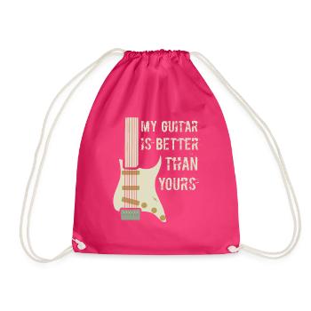 Gitarren Spruch - Turnbeutel - Fuchsia - Vorne