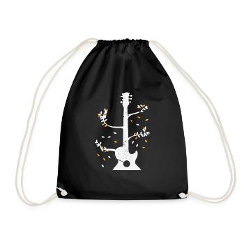 Gitarren-Baum Musikinstrument Geschenkidee - Turnbeutel - Schwarz - Vorne