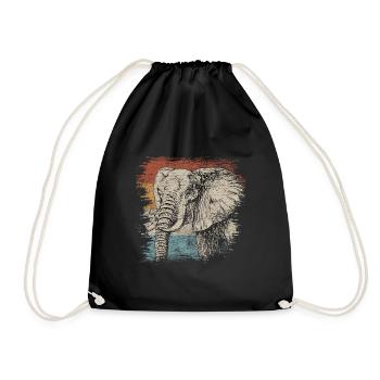 éléphant - Sac de sport léger - noir - Devant